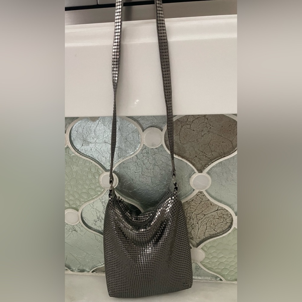 WHITING & DAVIS Gunmetal Metal Mesh Shoulder Bag - Picture 9 of 11